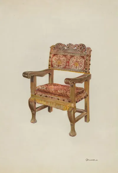 Hand Carved Armchair 2