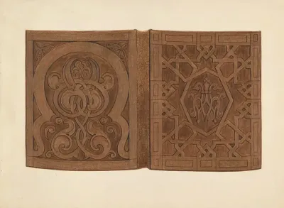 Hand Carved Walnut Book Covers