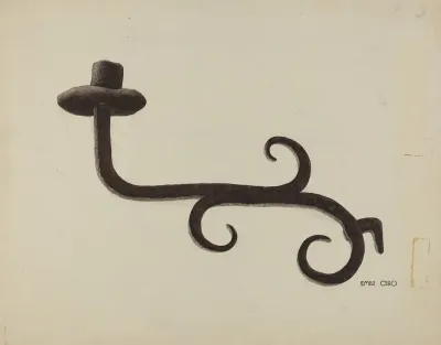Hand Wrought Iron Candlestick