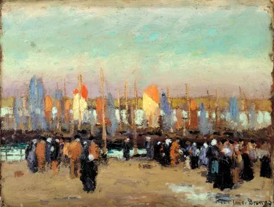 Harbor Scene With Fishing Boats