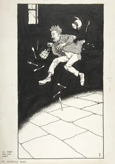 He Made For The Door The Chocolate Ghost Topsy Turvy Tales