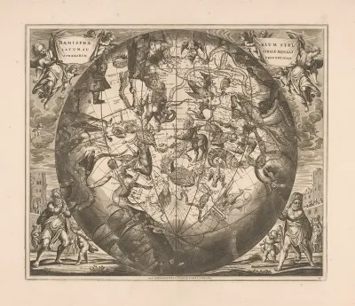 Hemelkaart Met De Zuidelijke Sterrenbeelden Haemisphaerium Stellatum Australe Aequali Sphaerarum Proportione