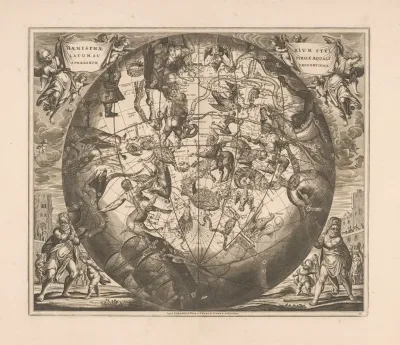 Hemelkaart Met De Zuidelijke Sterrenbeelden Haemisphaerium Stellatum Australe Aequali Sphaerarum Proportione