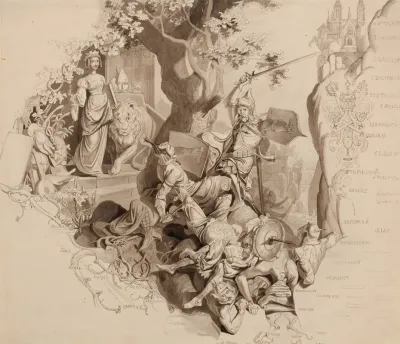 Heraldic Allegory Or Study For Ludwig II Mausoleum