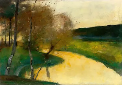 Herbstliche Bachlandschaft Im Abendlicht Thuringen