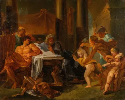 Hercules And Theseus In The Palace Of King Pittheus