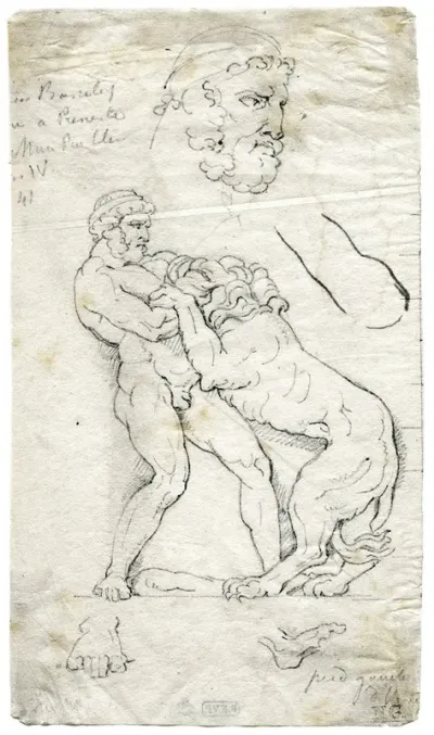 Hercules Fighting The Neen Lion