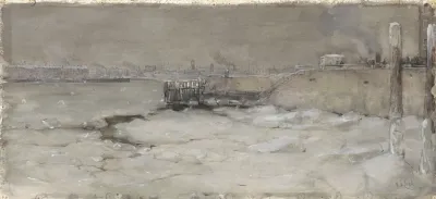 Het Kruien Van Het Ijs Op De Maas Te Rotterdam