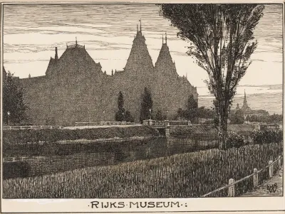 Het Rijksmuseum Te Amsterdam Vanaf De Stadhouderskade Gezien