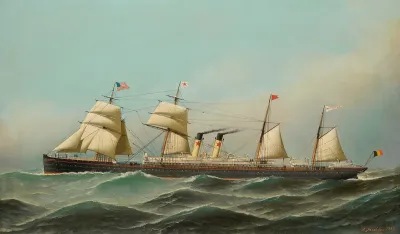 Het Stoomschip Met Hulpzeilvermogen Westernland