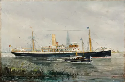 Het Stoomschip Stanleyville Voor De Rede Van Antwerpen