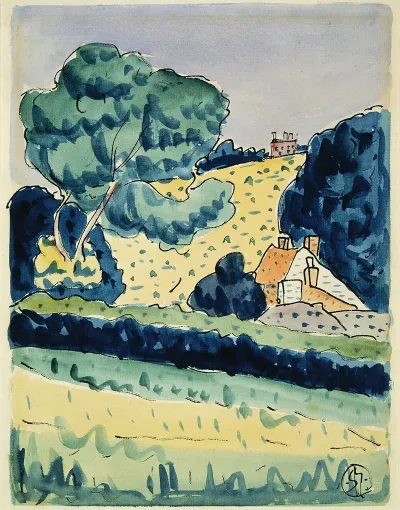 Hillside With Cottages