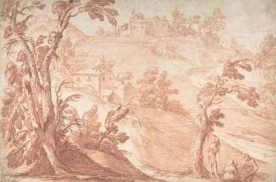 Hilly Landscape With Three Figures
