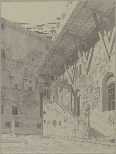 Hof Des Bargello In Florenz