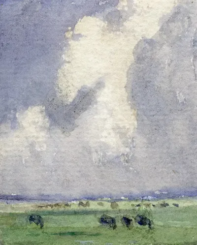 Hoge Wolkenlucht Boven Weilanden