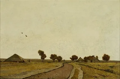 Hollandische Landschaft Mit Gehoften