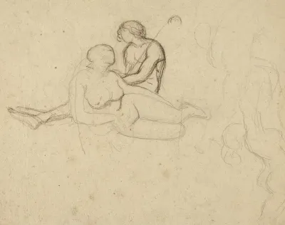 Homme Et Femme Nus Assis