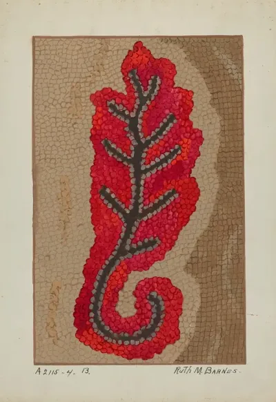 Hooked Rug Section Of Border