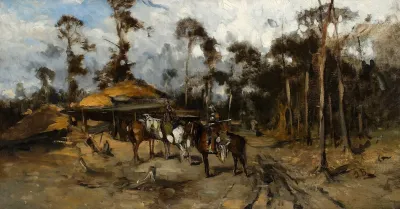 Horsemen In The Woods Sketch