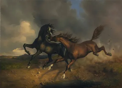 Horses During A Thunderstorm