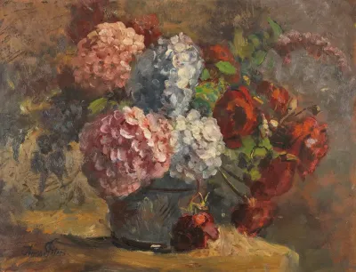 Hortensien Und Rosen