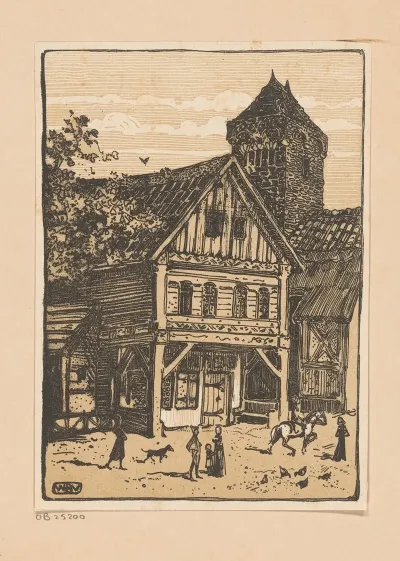Houten Huis En Stenen Toren