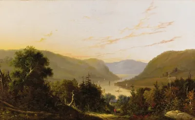 Hudson River Landscape With River Traffic