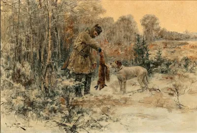 Hunters With Dead Fox