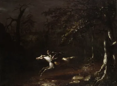 Ichabod Crane Flying From The Headless Horseman