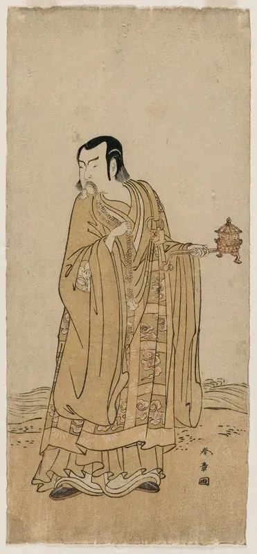 Ichimura Uzaemon IX As A Priest Beside A Stream