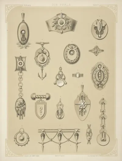 II Jahrgang Liefr I 3 Seventeen Designs For Jewelry Including Brooch With Question Mark