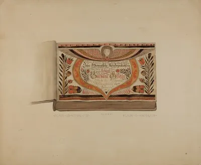 Illuminated Title Page From Manuscript Songbook
