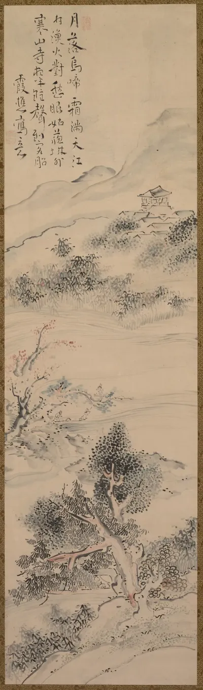 Illustration Of Zhang Qis Poem On The Cold Mountain Temple