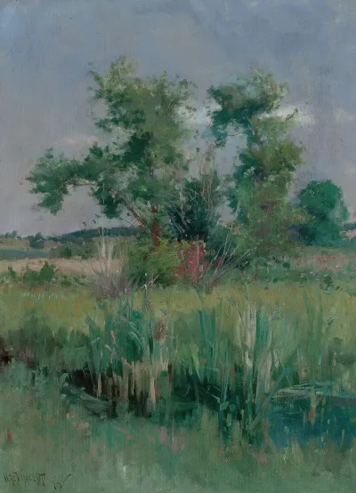 Impressionist View Of Trees And A Stream
