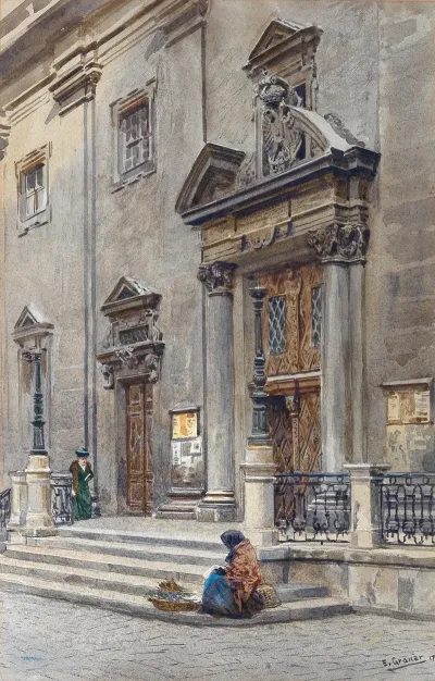 In Front Of The Jesuit Church In Vienna