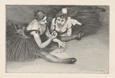 In The Greenroom Danseuses Playing With Osselets