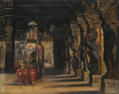 Indian Procession With Elephant