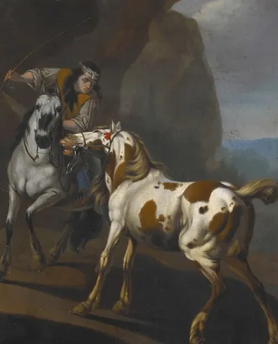 Indian Taming A Horse