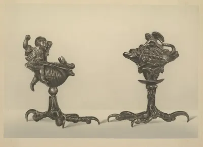 Inkstand Formed As A Shell Lamp Formed As A Fish Workshop Of Riccio