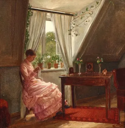 Interior Med Anna Augusta Ahman Der Syr Ved Et Vindue