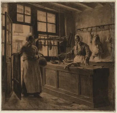 Interior Of A Butcher Shop