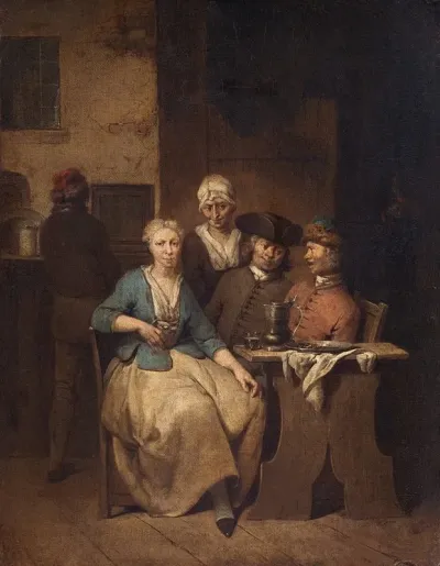 Interior With Five Figures