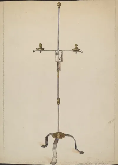 Iron And Brass Candlestand