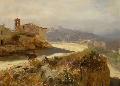 Italian Landscape With A Donkey