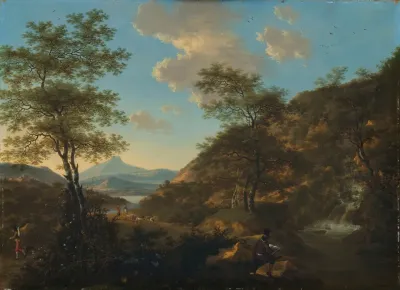 Italian Landscape With Draftsman