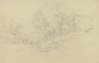 Italienische Landschaft Mit Einem Brunnen An Der Strase