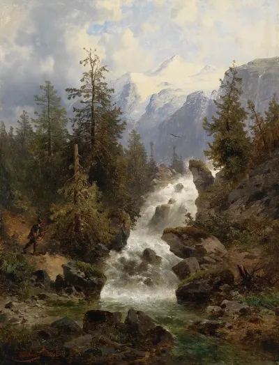 Jager Am Wasserfall