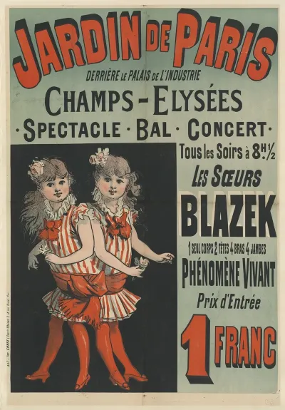 Jardin De Paris Les Soeurs Blazek Un Seul Corps 2 Tetes