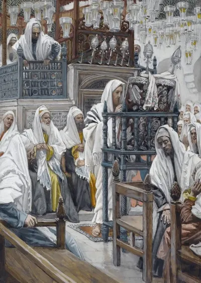Jesus Unrolls The Book In The Synagogue