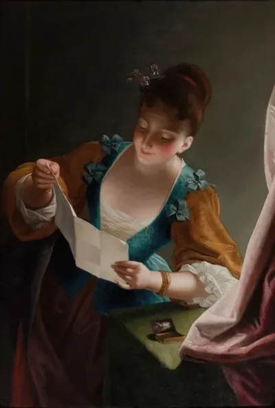 Jeune Femme Lisant Une Lettre Dapres Raoux